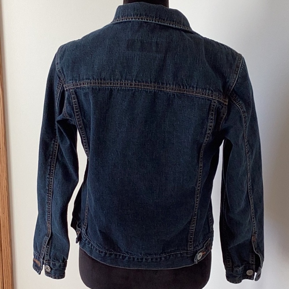 Eddie Bauer dark wash denim blue jean jacket. Women’s size small - Picture 4 of 16